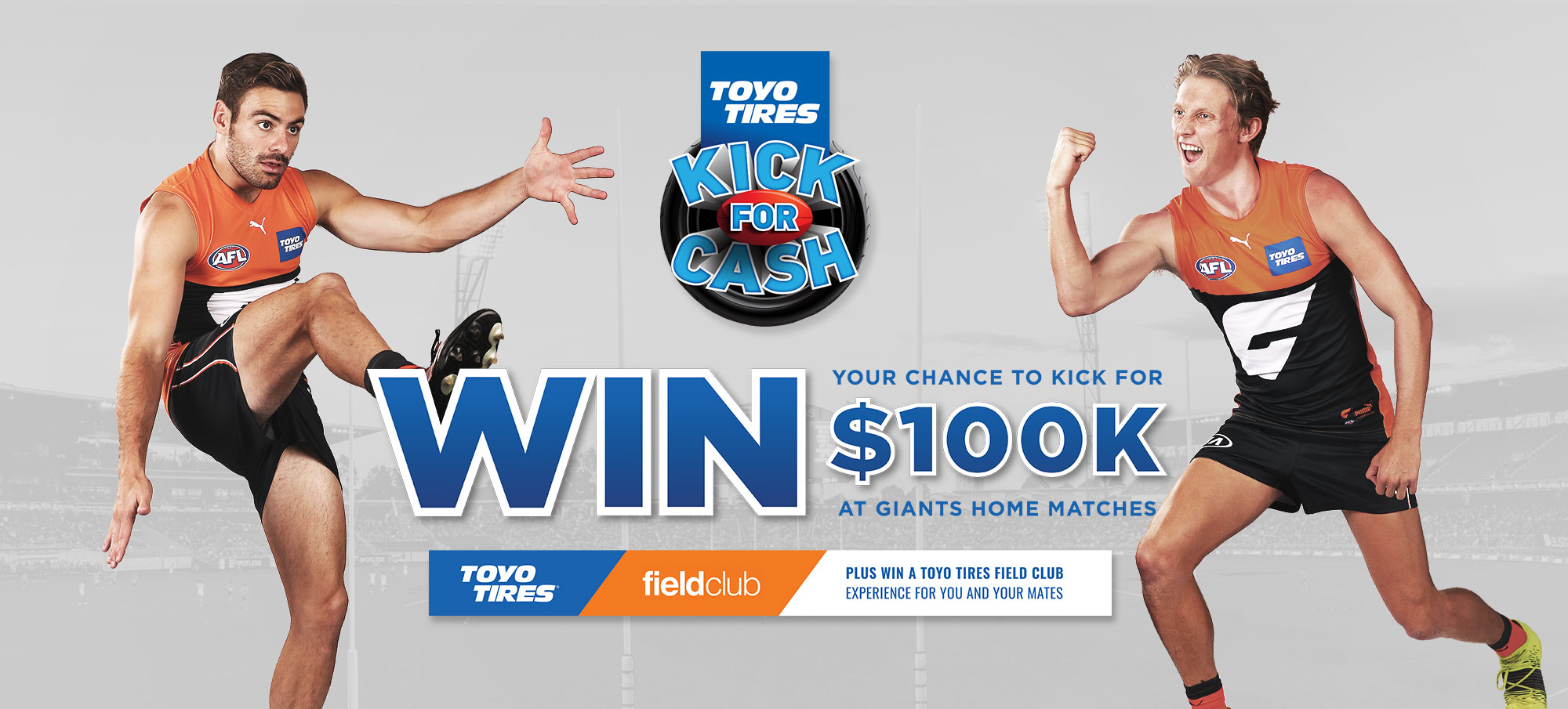 Win your chance to kick for $100k, enter your details to be in the draw.