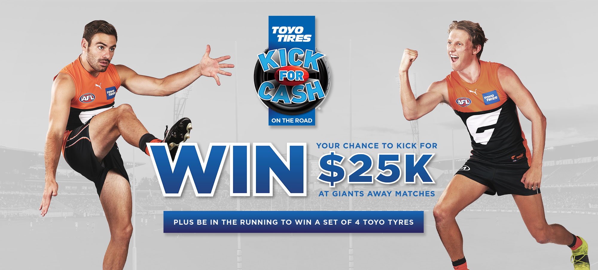 Win your chance to kick for $25k, enter your details to be in the draw.